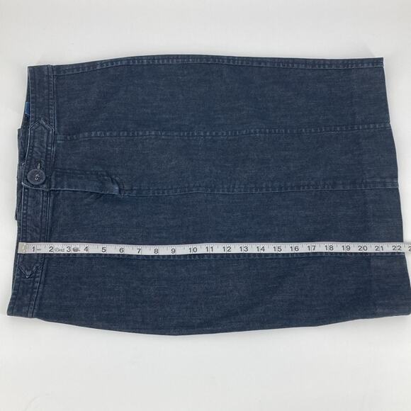 Marc Jacobs Womens Dark Wash Denim Jean Pencil Skirt Knee Length Bow Back Size 4 - Picture 8 of 9